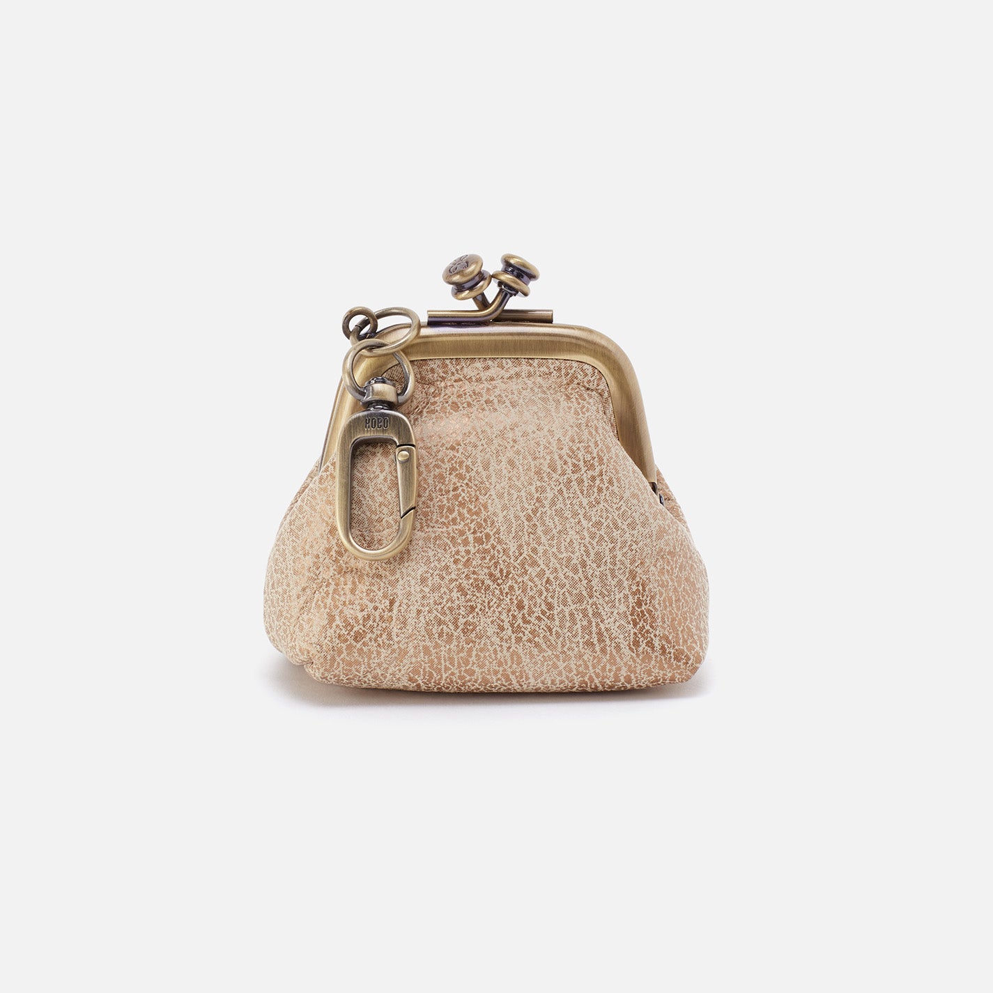 Metallic Leather Run Frame Pouch with Gold Leaf - Stylish Crossbody Bag for Running, Travel & Everyday Use