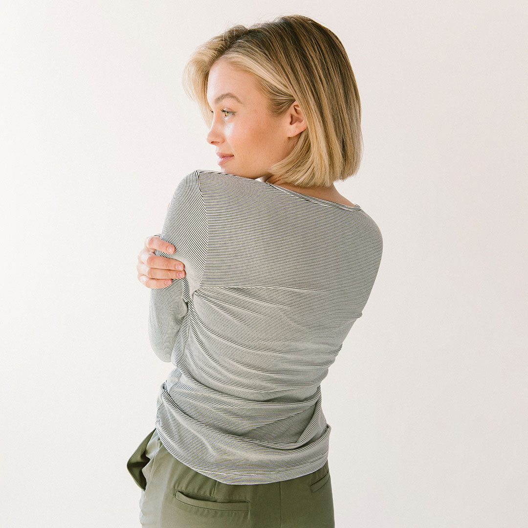 Go Long Crew Neck Sweater - Soft Striped Knit Pullover for Women | Cozy Casual Wear for Fall & Winter | Perfect for Layering, Office & Weekend Outfits