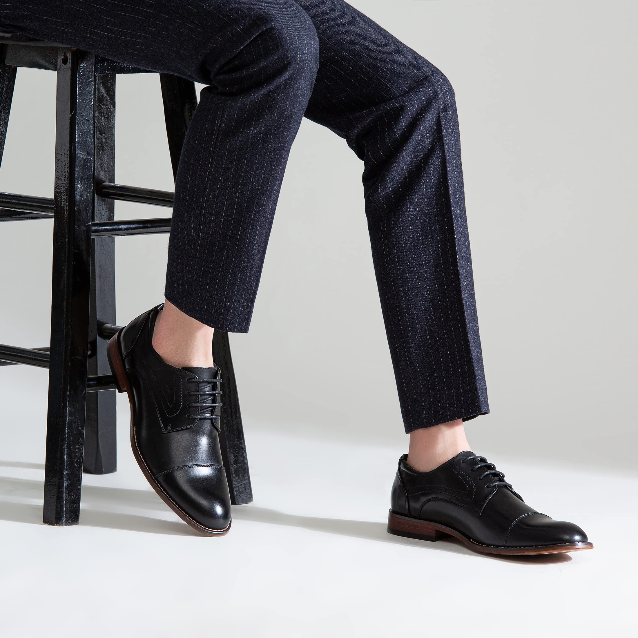 Vostey Classic Wingtip Brogue Oxford Dress Shoes for Men - Formal Business & Wedding Attire