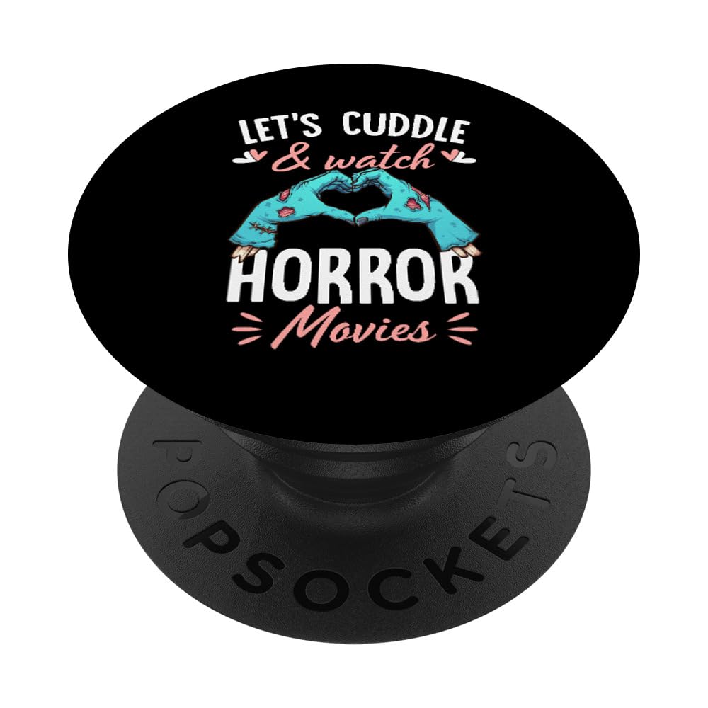Romantic Horror Movie PopSockets Standard PopGrip - Perfect for Couples Cuddling & Watching Scary Movies Together