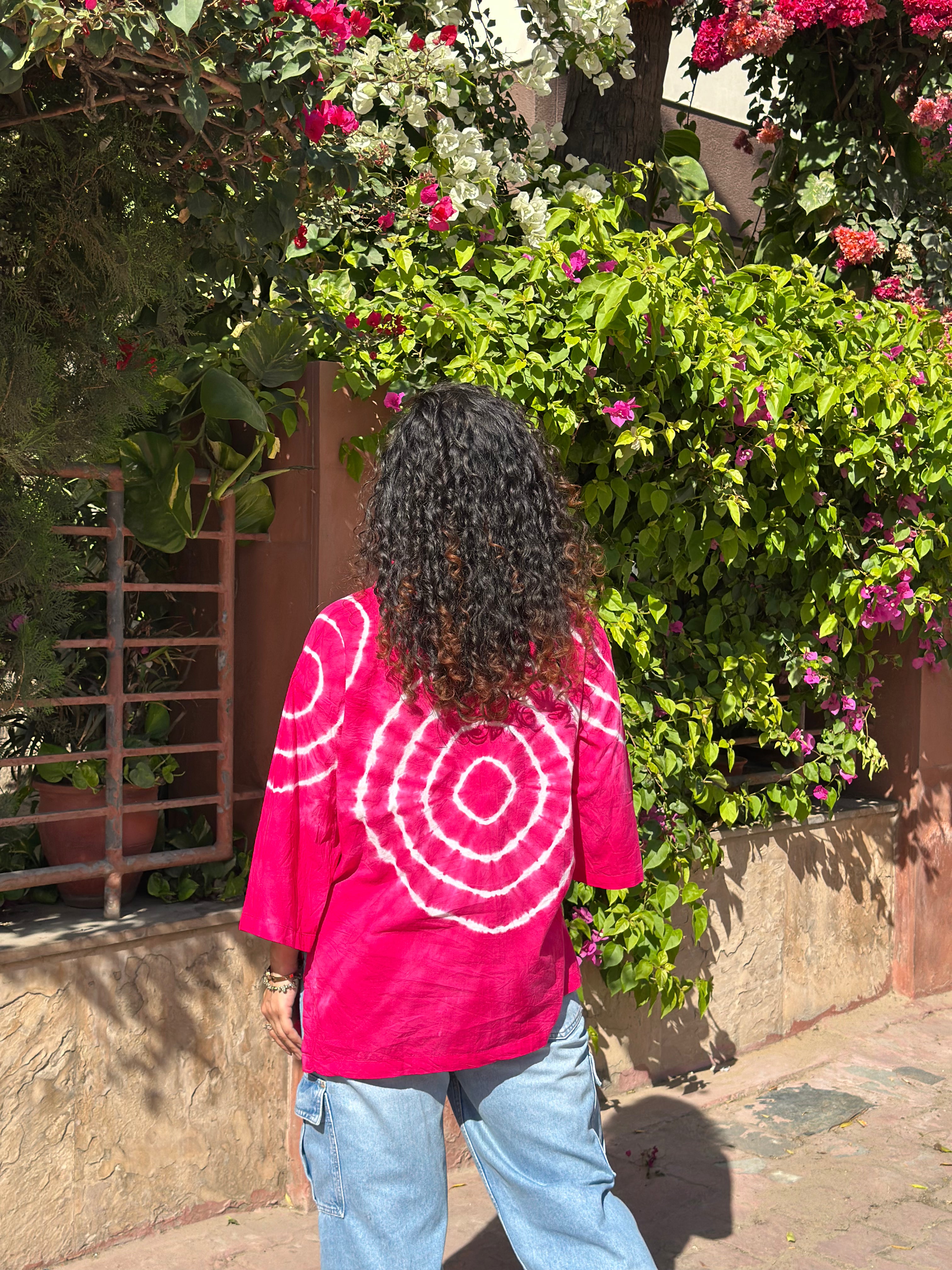 MOANA Pink Oversized Shirt for Women - Trendy Loose Fit Casual Blouse - Perfect for Beach Outings, Summer Vacations & Boho Fashion