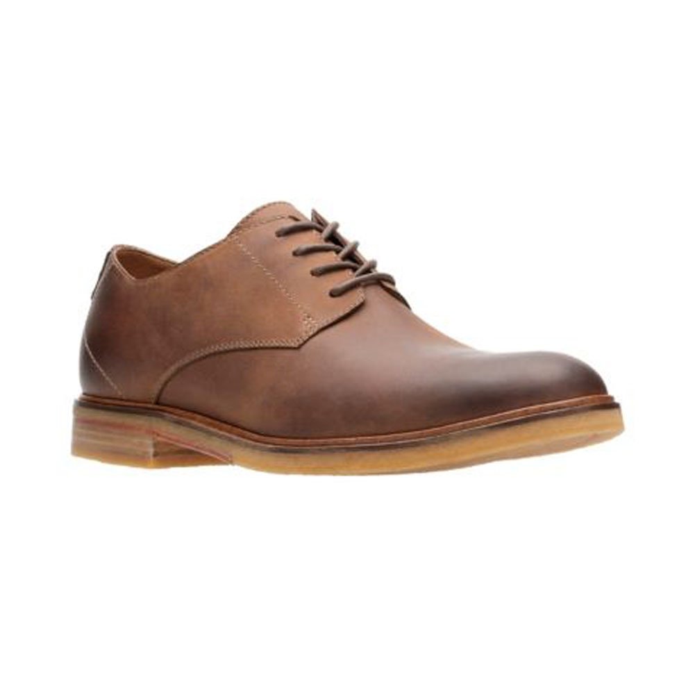 Clarks Clarkdale Moon Men's Casual Shoes Size 8 - Dark Tan Leather Loafers for Business & Office Wear | Comfortable Slip-On Dress Shoes for Professionals