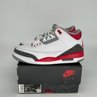Air Jordan 3 Retro 'Fire Red' Men's Basketball Shoes - Size 10 (DN3707-160) | Authentic Nike Sneakers for Running, Gym & Streetwear Fashion