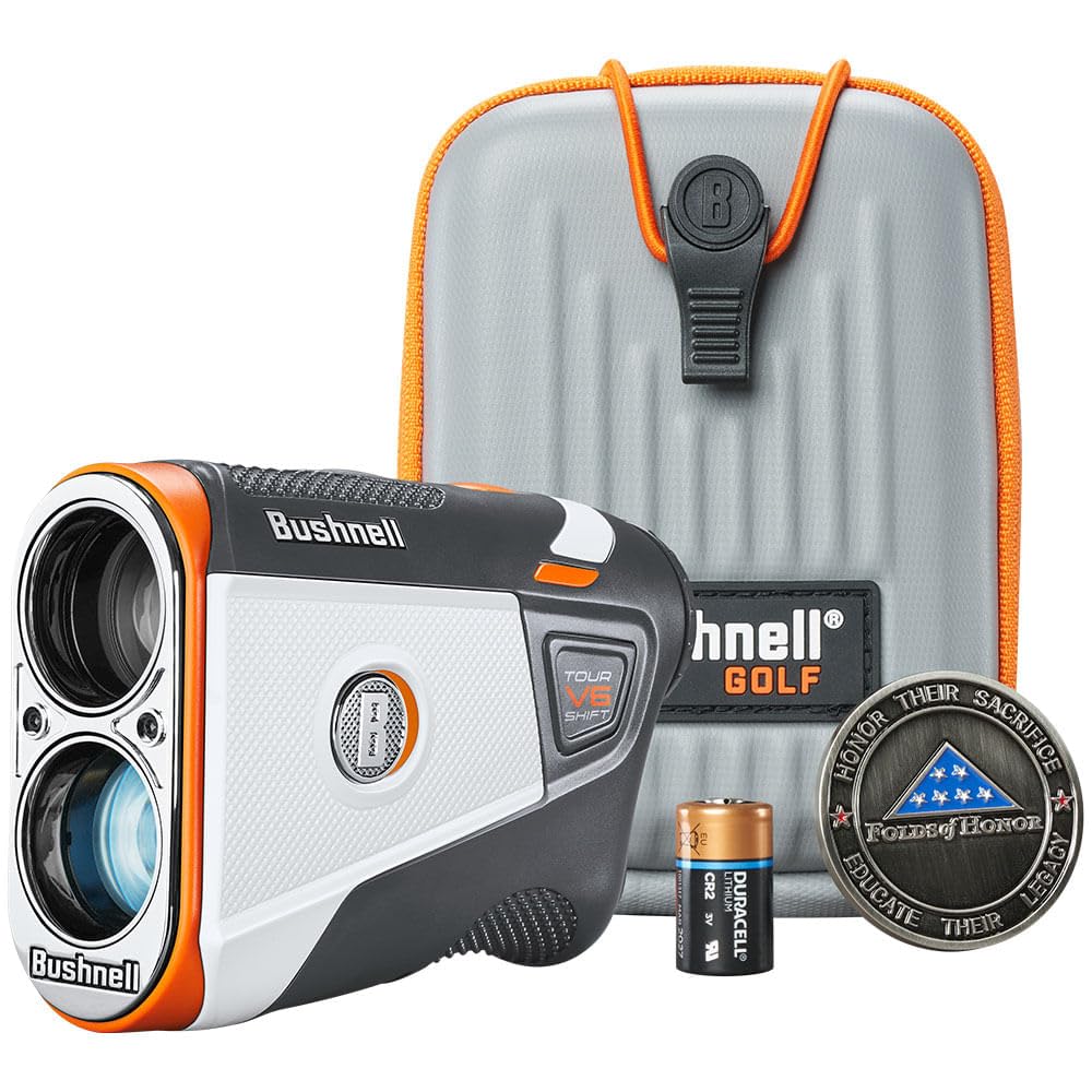 Bushnell Tour V6 Shift Golf Rangefinder with Slope Switch Technology | 1300 Yard Range & 6X Magnification | Visual Jolt Flag Locking & Magnetic Mount | Perfect for Tournament Play & Course Navigation