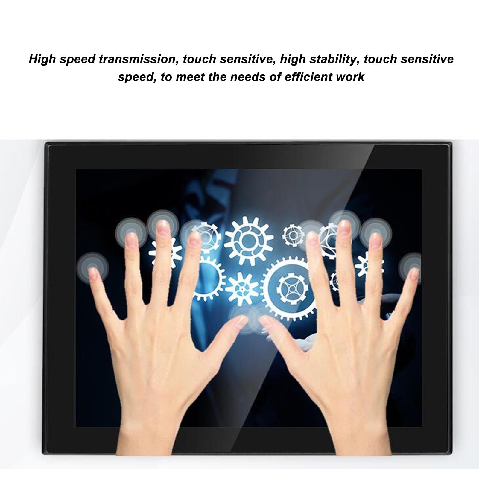 8 Inch Touchscreen Monitor with Capacitive Multi-Touch & LED Backlit Display - 1024x768 Resolution, VGA Inputs (US Plug) - Ideal for Supermarket POS, Restaurant Kiosks, Retail Displays & Digital Signage