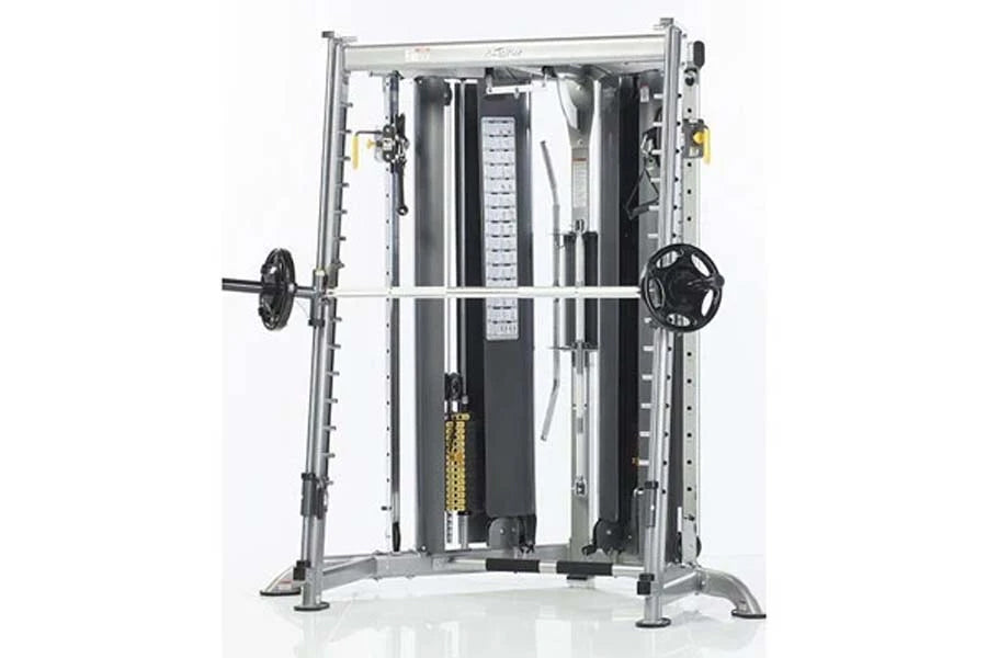 TuffStuff Evolution Corner Multi-Functional Trainer Home Gym System (CXT 200) with Smith Press Attachment (CXT 225) - Perfect for Full-Body Workouts at Home or Commercial Gyms