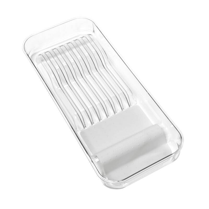 Clear Soft Grip In-Drawer Knife Organizer - Premium Kitchen Knife Storage Solution for Safe & Organized Cutlery - Perfect for Home Chefs & Professional Kitchens