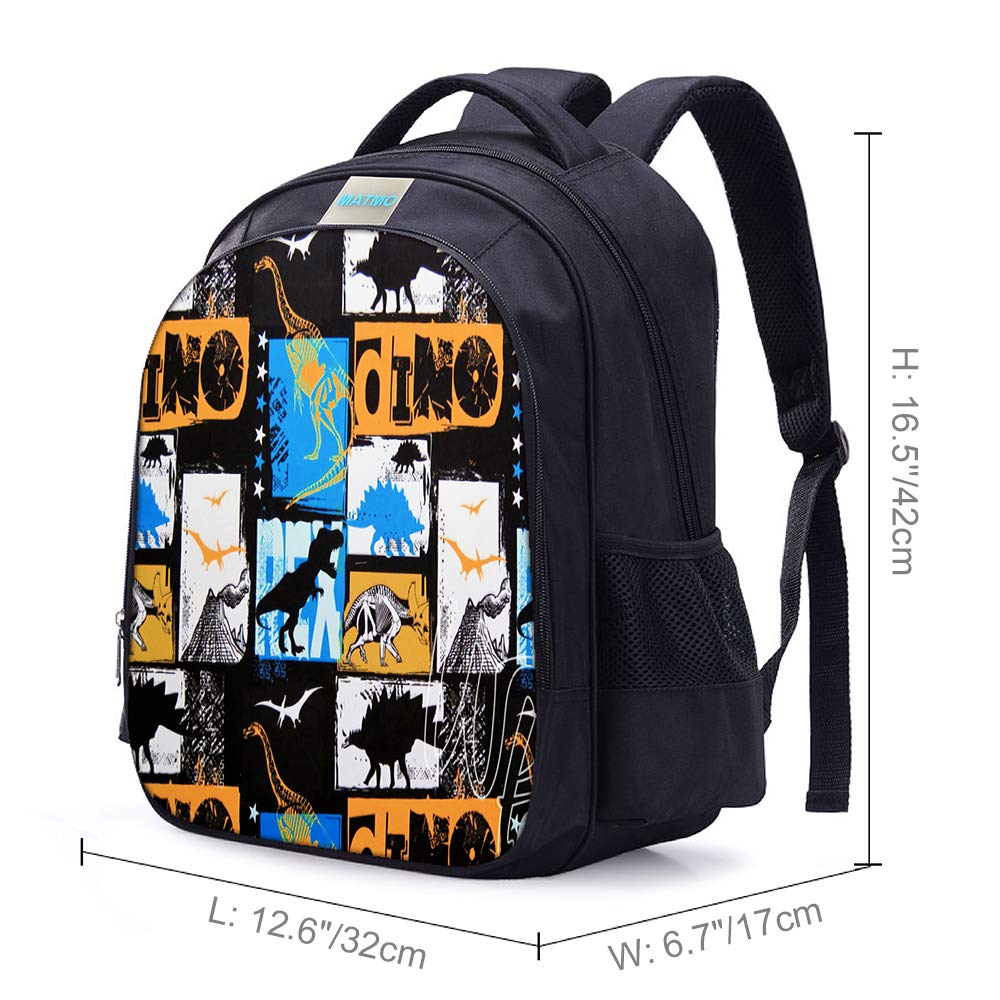 MATMO Dinosaur Backpack for Boys - Kids School Bookbag with Adjustable Straps, Lightweight & Durable (Dinosaur Design) - Perfect for School, Travel & Outdoor Adventures