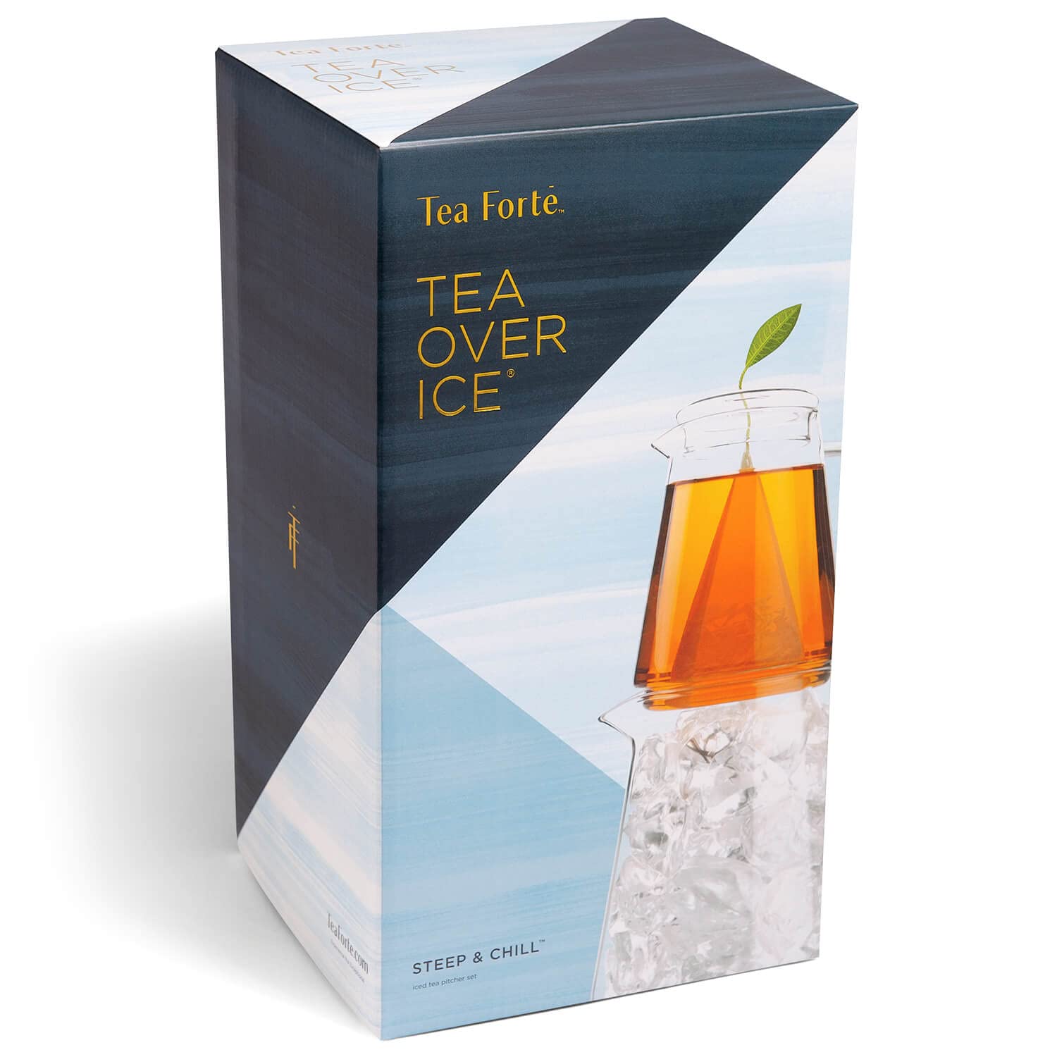 Tea Forte Tea Over Ice Steeping Pitcher Set - 12oz & 24oz Glass Pitchers for Perfect Iced Tea | Dishwasher Safe | Great for Summer Parties, BBQs & Outdoor Gatherings