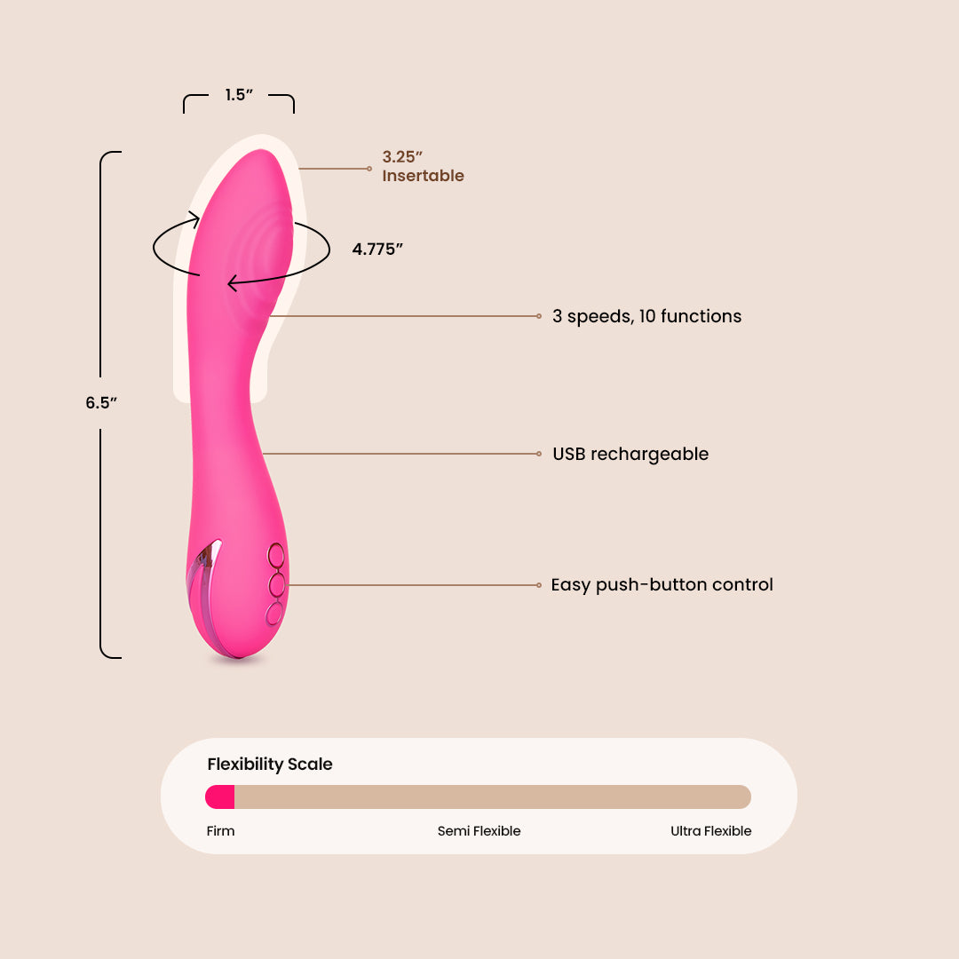 California Dreaming® Surf City Centerfold Rechargeable Silicone Vibrator - Waterproof & USB Charging for Couples, Travel & Discreet Pleasure