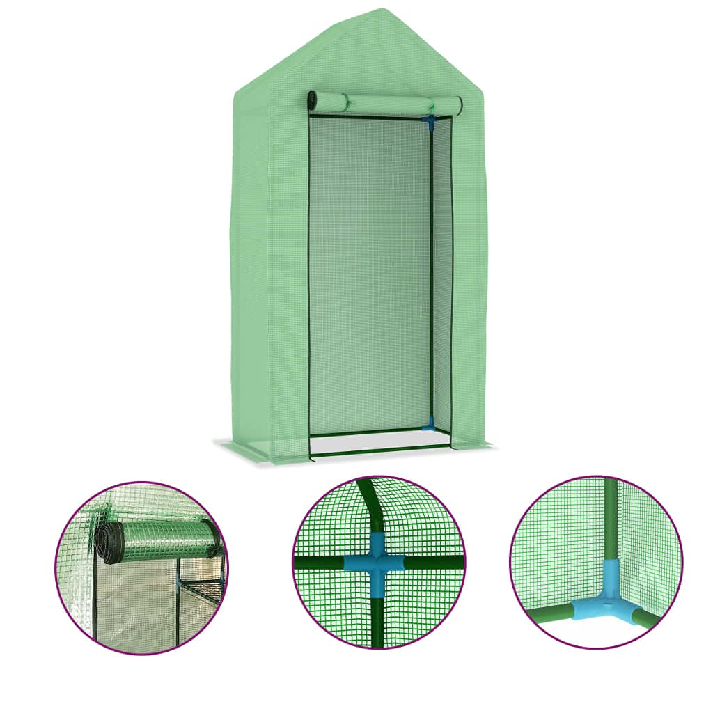 Walk-in Greenhouse Tent for Outdoor Plants - 5.4 ft² Steel Frame Greenhouse with Roll-Up Doors (39.4