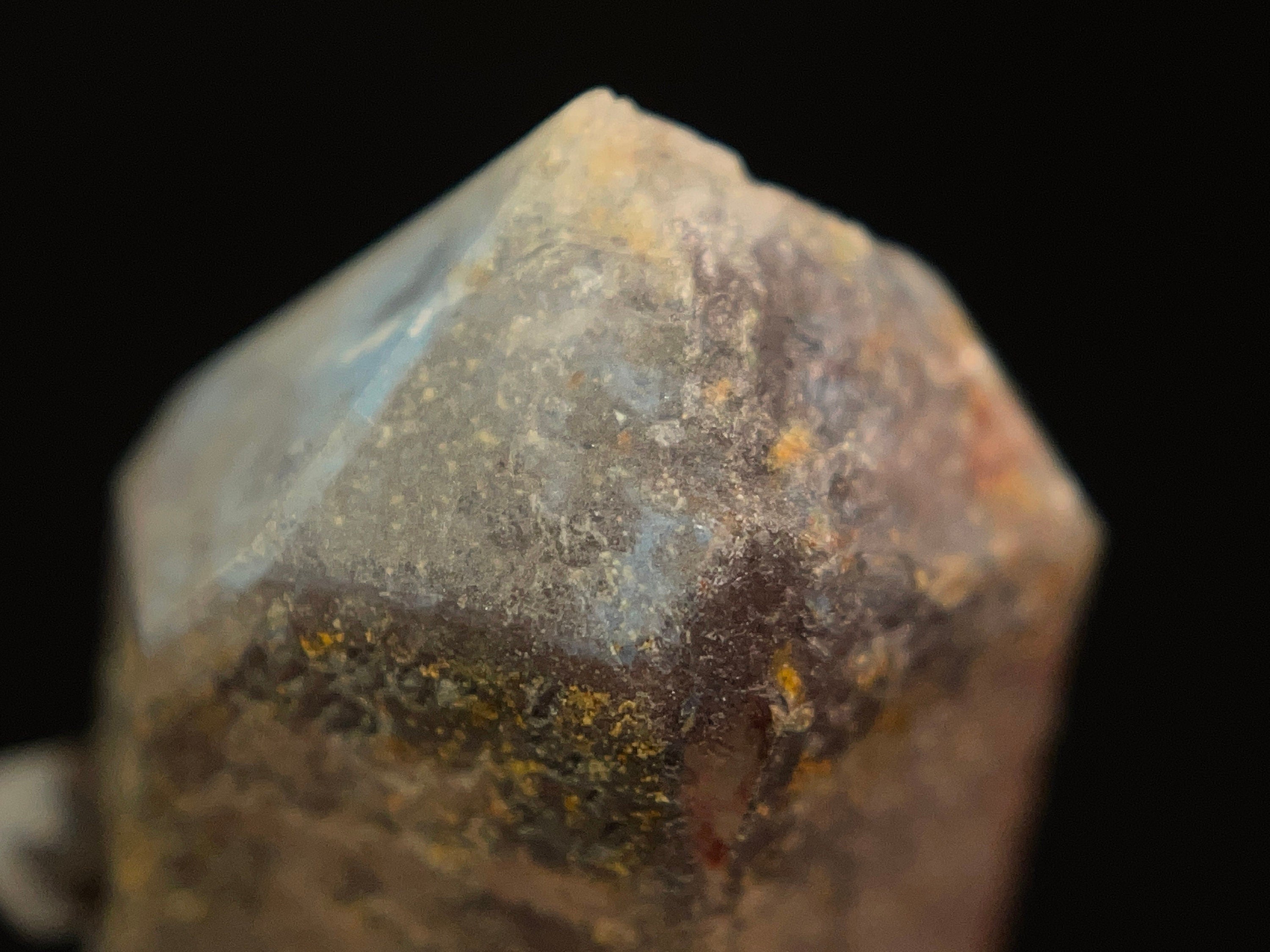 PAPAGOITE in QUARTZ Raw Crystal Point with HEMATITE - Rare Metaphysical Healing Stone for Meditation, Energy Work & Spiritual Growth | Natural Mineral Specimen for Collectors