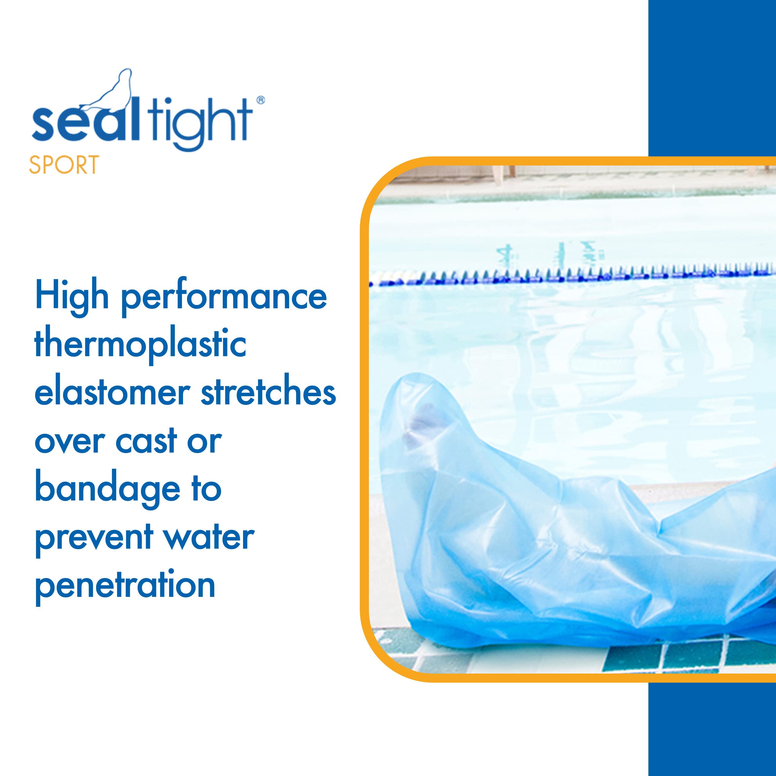 Brownmed Seal Tight Sport Pediatric Waterproof Cast Cover for Kids - Durable Swimming & Shower Protector for Leg Casts - Perfect for Swimming, Bathing & Outdoor Activities