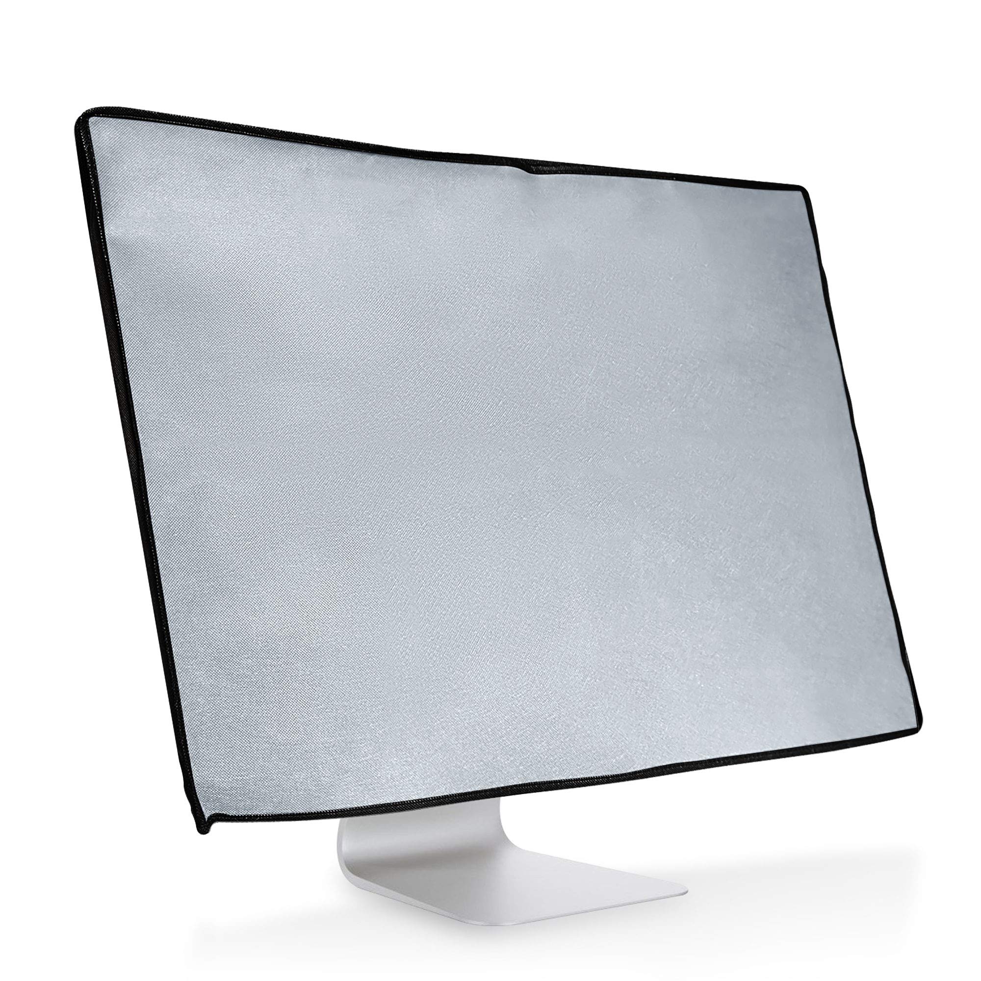 kwmobile 27-28 Inch Monitor Dust Cover - Light Grey Screen Protector for Computer Monitors | Perfect for Home Office, Gaming Setup & Workspace Protection