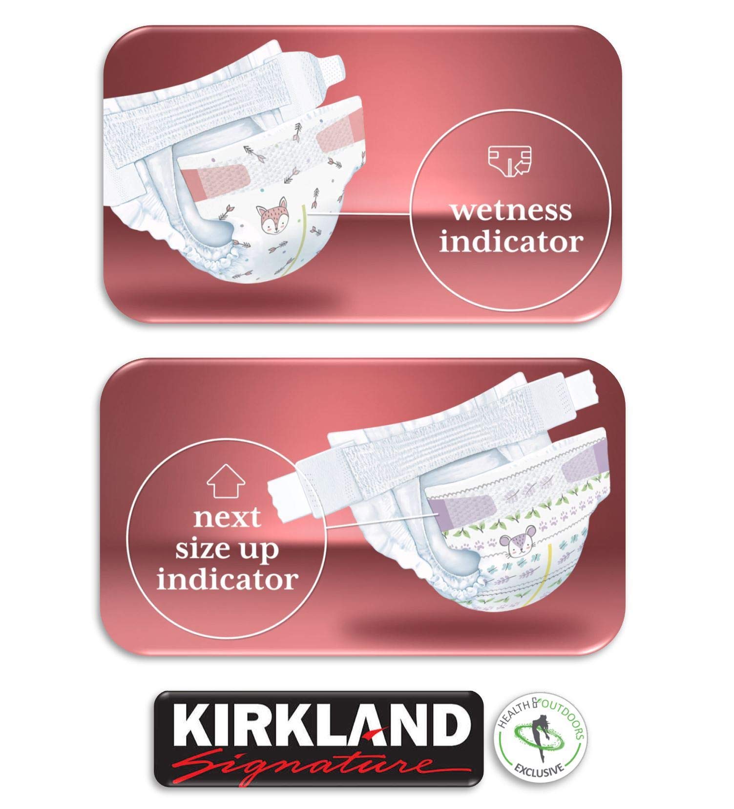 Kirkland Signature Size 3 Diapers for Babies 16-28 lbs | 198 Count Pack with Free Health & Outdoors Baby Wipes | Premium Absorbent Overnight & Daytime Protection for Active Toddlers