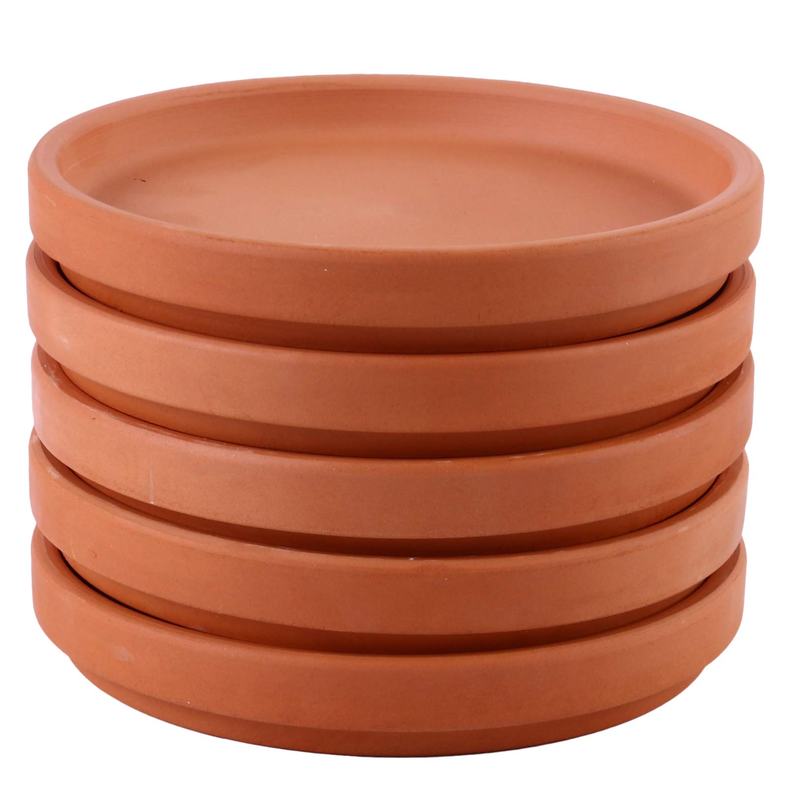 **Angoily Ceramic Plant Saucers - 5pcs Round Flower Pot Drip Trays for Succulents, Bonsai & Potted Plants - Ideal for Home, Office & Garden Decor**