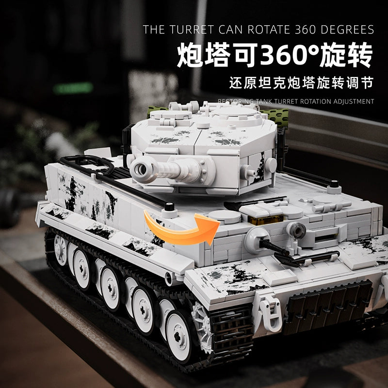 1802-Piece 12GO 97001 Tiger Heavy Tank Building Blocks - Military Model Kit for Adults & Kids, Perfect for Collectors, DIY Projects, and War History Enthusiasts