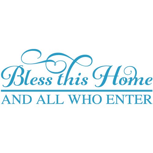 Bless This Home and All Who Enter - Inspirational Vinyl Wall Decal Sticker for Home Decor - Perfect for Living Room, Bedroom & Entryway