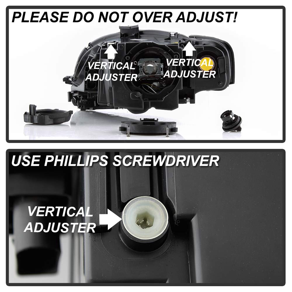 ACANII Replacement HID/Xenon Headlight Assembly for 2006-2008 Audi A4 S4 (Driver Side, Non-Curve Lighting) - Durable Aftermarket Headlamp for Night Driving & Foggy Conditions
