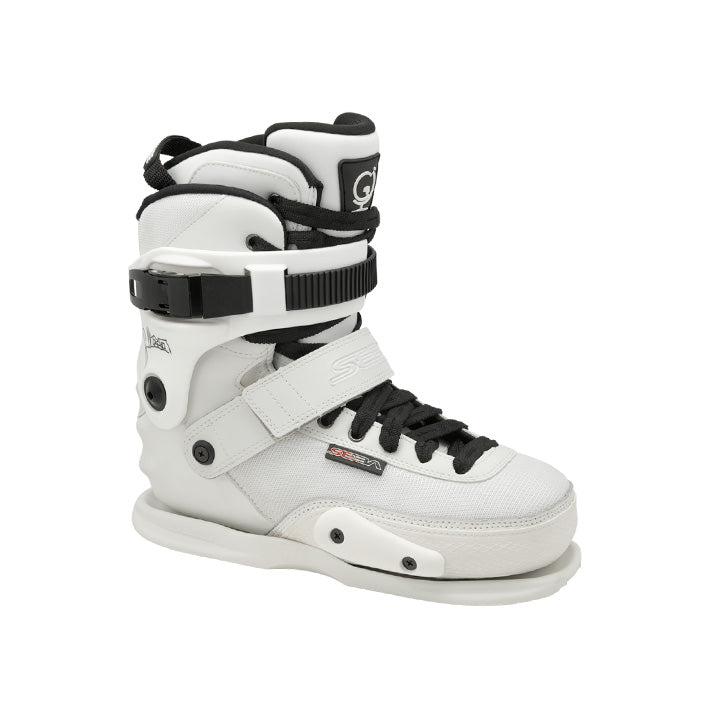 Seba CJ2 Prime White Aggressive Inline Skates - High-Performance Boot Only for Urban Skating, Freestyle & Park Riding