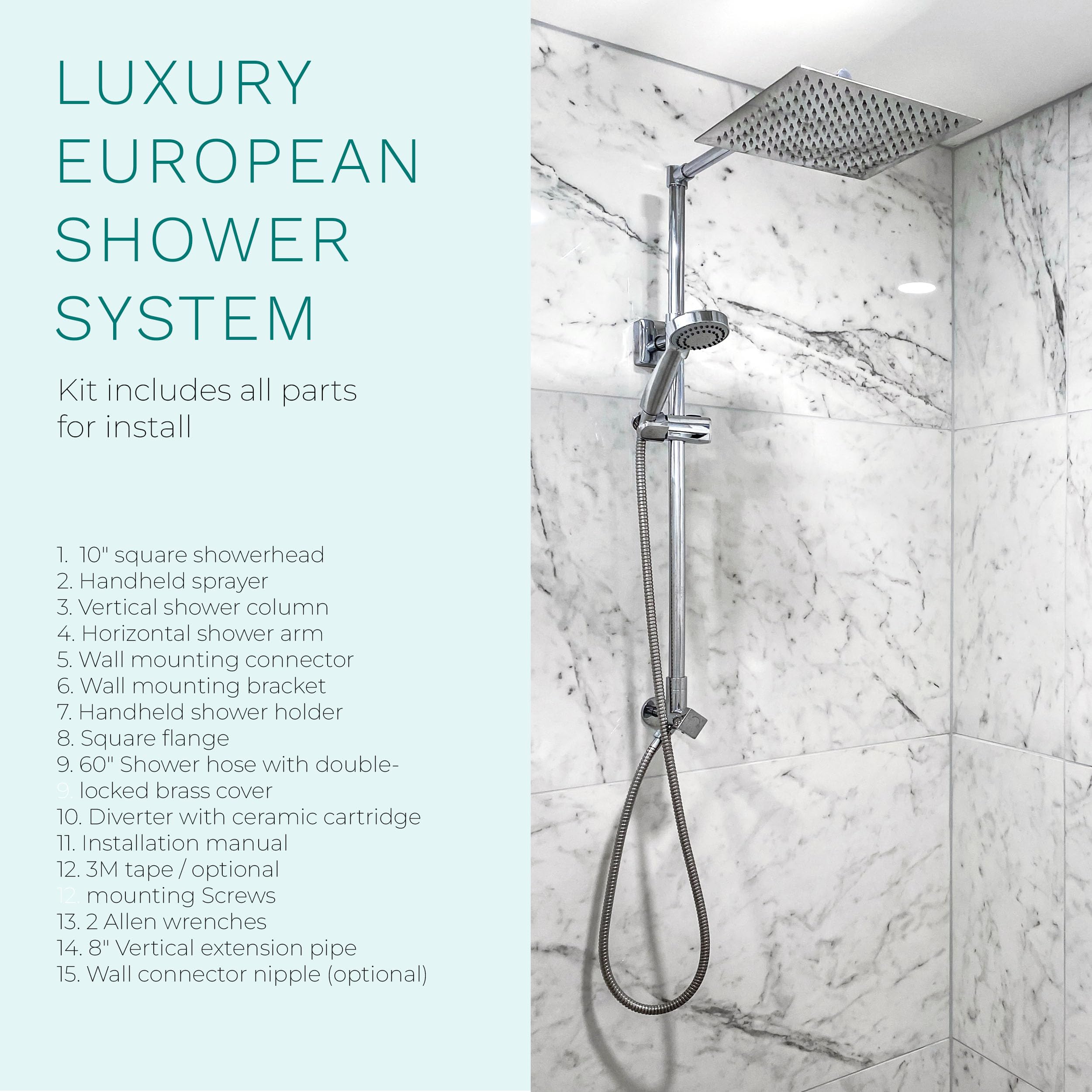 Polaris Lux Rain Shower System - 10