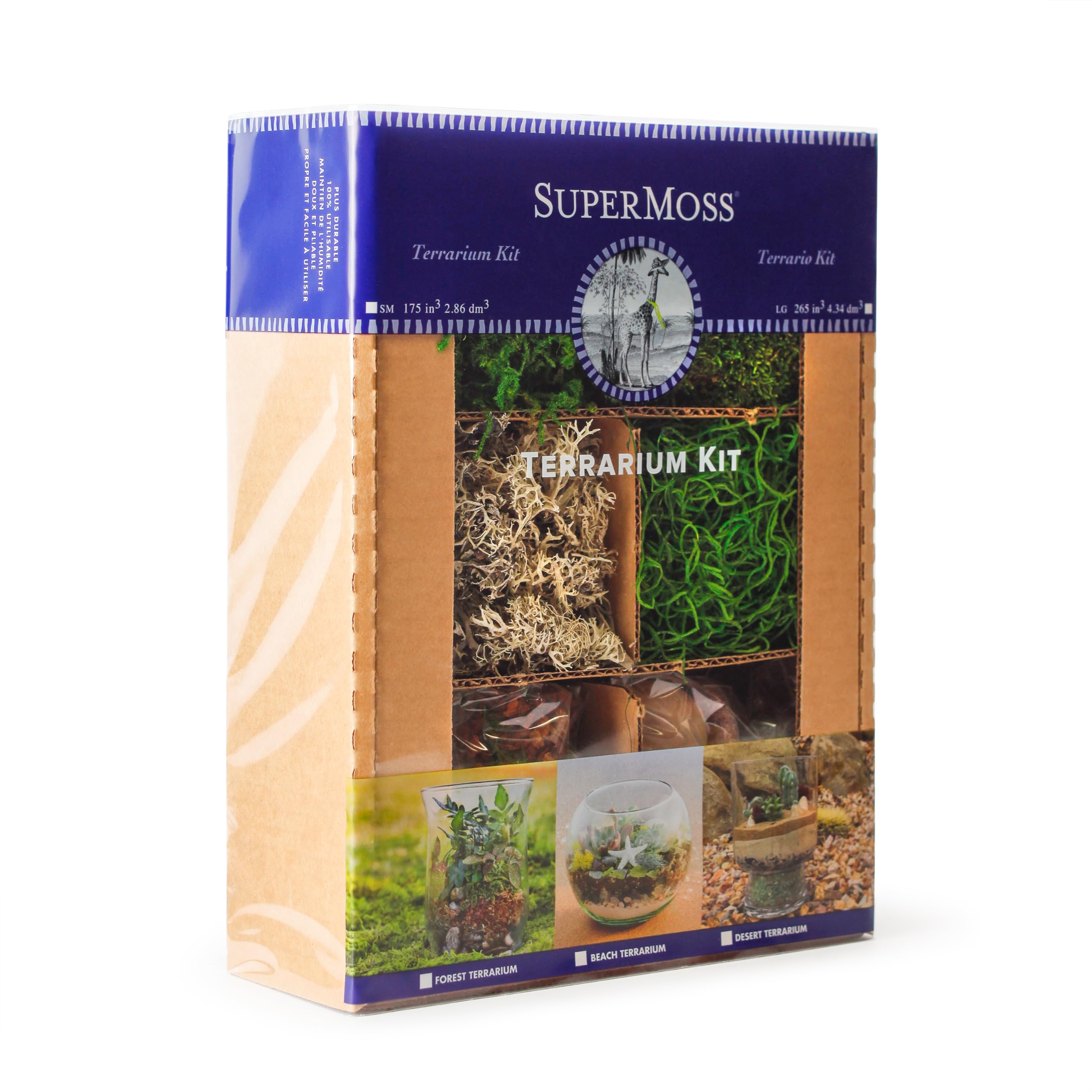 SuperMoss (90421) Premium Terrarium Kit - 8 oz Forest Moss for DIY Plant Terrariums, Fairy Gardens & Indoor Decor | Natural Decorative Moss for Home, Office & Gift Ideas