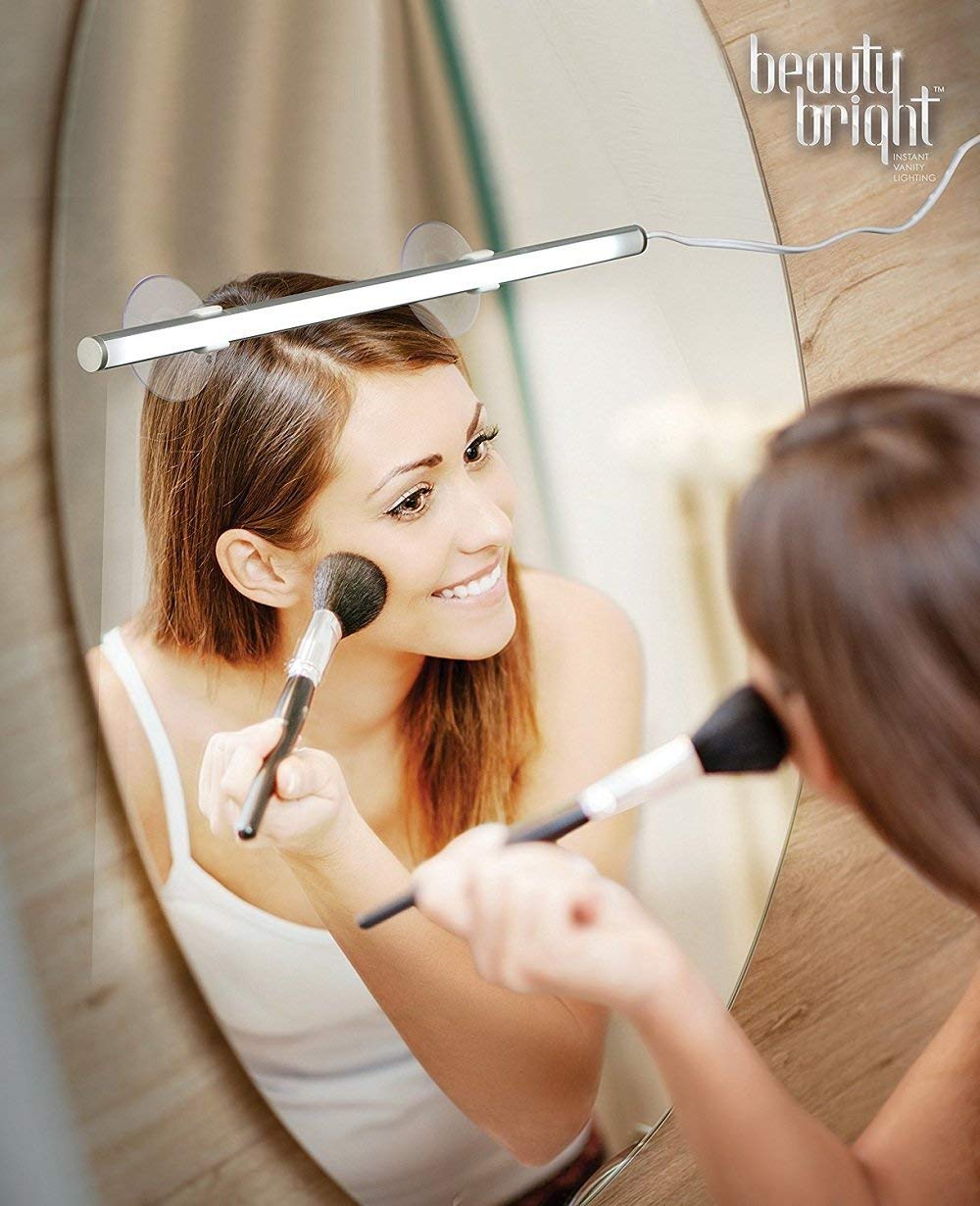 TARINI Beauty Bright LED Mirror Light with Suction Cups - USB Powered Vanity Makeup Mirror for Professional Makeup Application & Skincare Routine