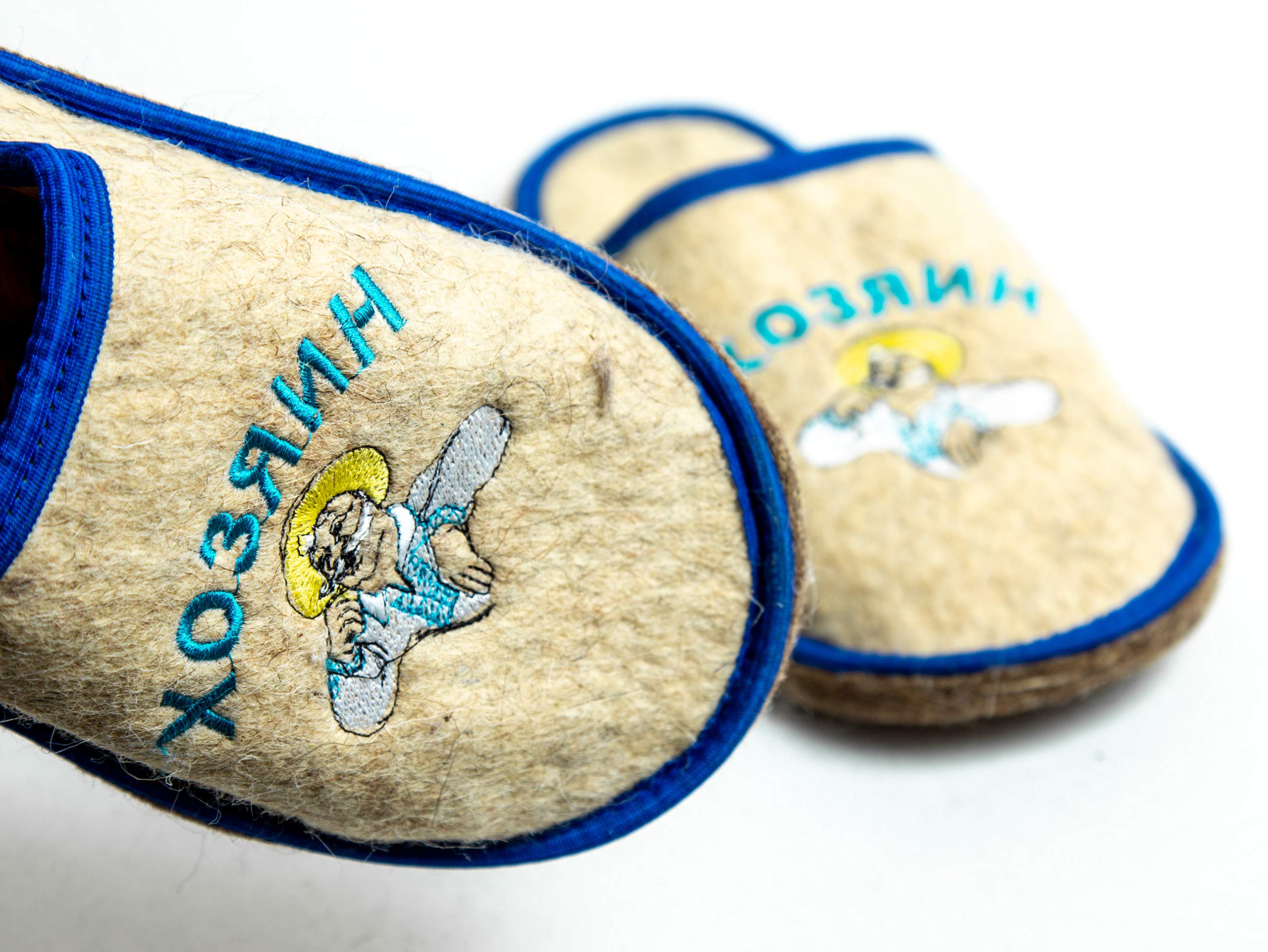 Premium Men's Wool Sauna Slippers - Russian Banya & Spa Felt Footwear for Relaxation - Comfortable Hotel Slippers for Sauna, Steam Room & Home Use