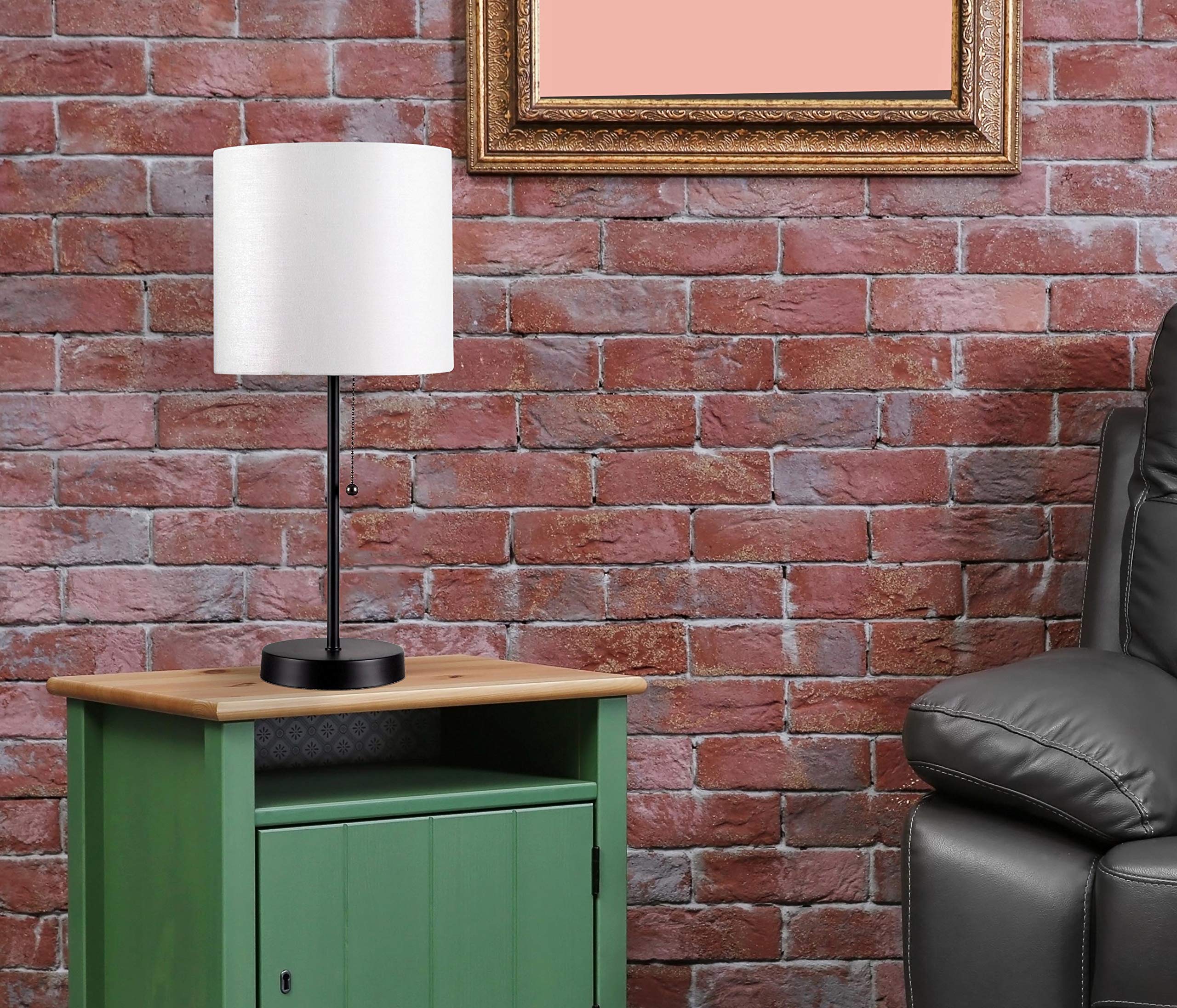 Kenroy Home 32714BL-WH Modern Black & White Accent Table Lamp - Small Nightstand Lamp for Bedroom, Living Room, or Office Decor