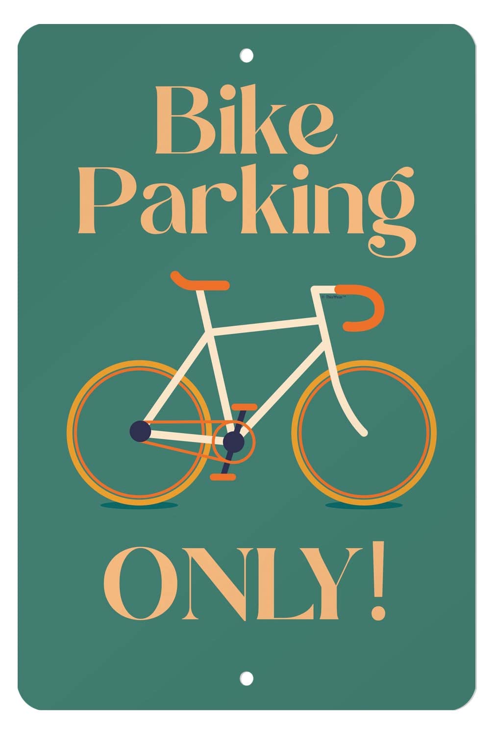 Bike Parking Only Sign - 8x12 Inch Small Rectangle Aluminum Garage Decor - Perfect for Bike Storage, Sheds, and Outdoor Bike Racks