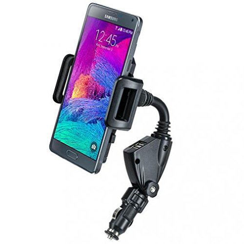 Universal Car Mount Holder for Motorola Moto e6 - 360° Swivel Adjustable Phone Cradle with DC Socket & USB Charging Port - Perfect for GPS Navigation, Hands-Free Calling & Road Trips
