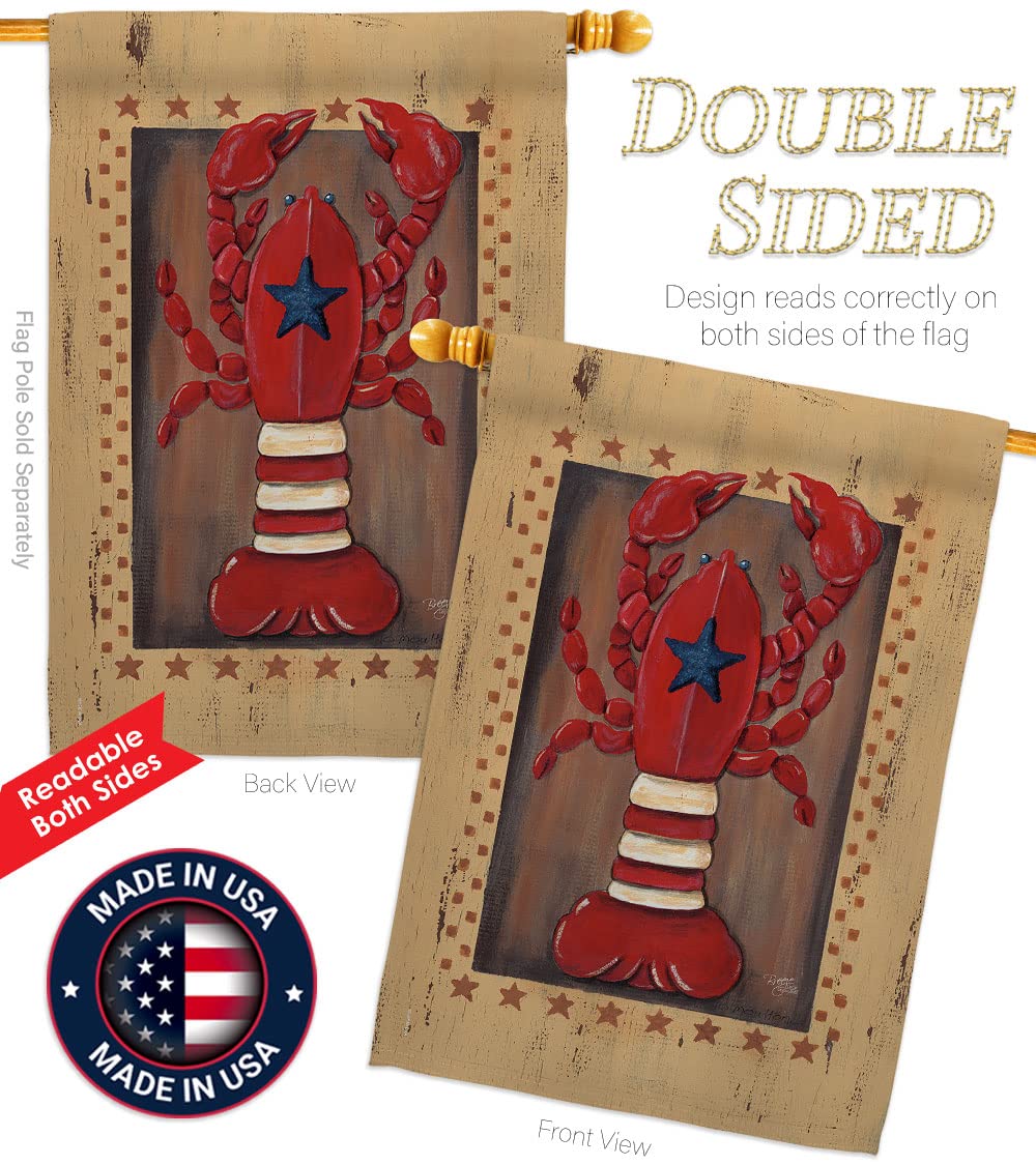 Patriotic Lobster Coastal Flag Set 28x40