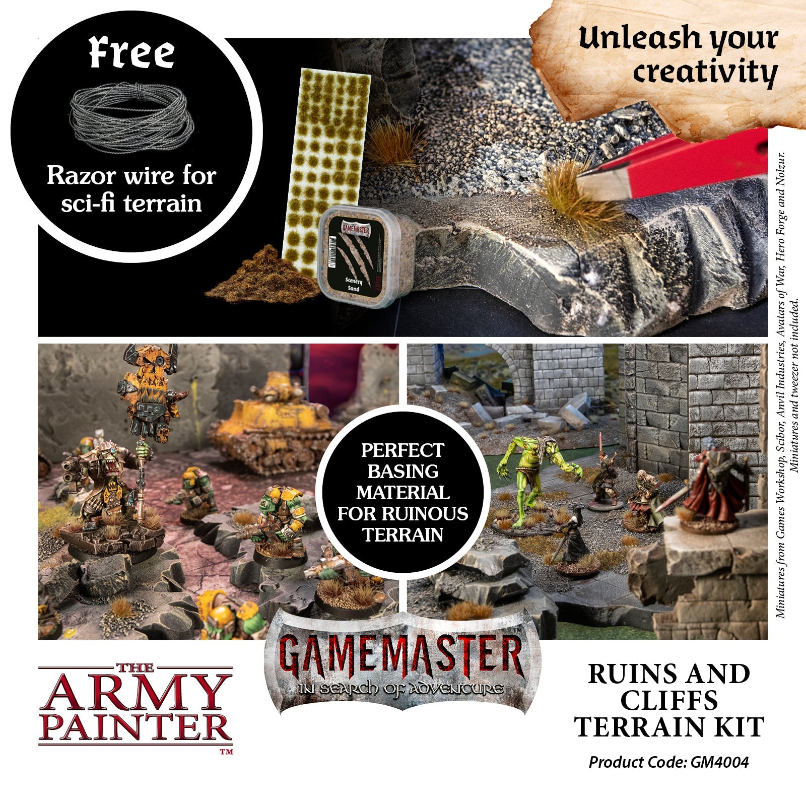 GameMaster Terrain Kit: Ruins & Cliffs - Modular Wargaming Scenery for Tabletop RPG & Miniature Battles - Perfect for Dungeons & Dragons, Warhammer & Fantasy Gaming