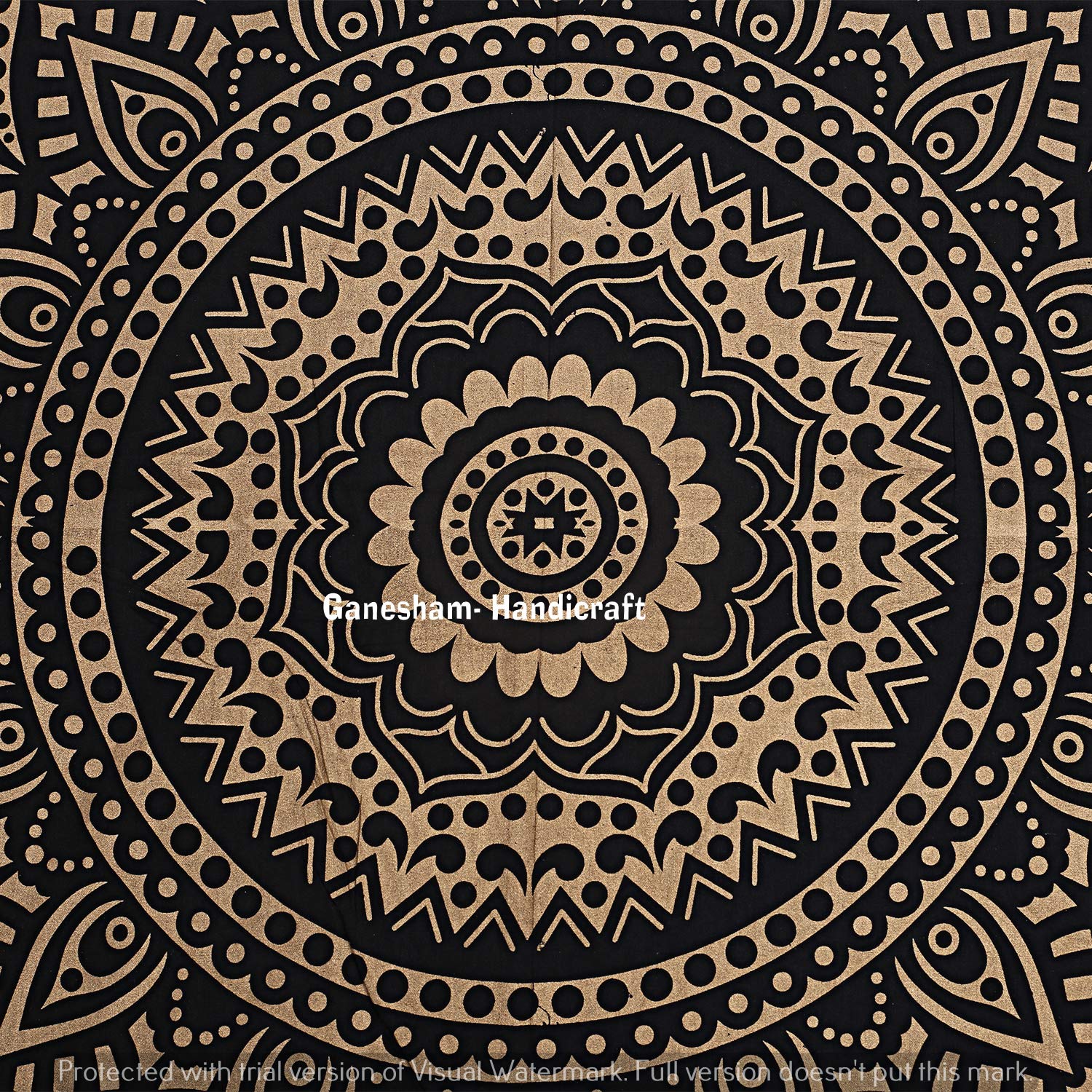 GANESHAM Indian Boho Tapestry - Hippie Wall Hanging, Bedspread, Tablecloth, Picnic Blanket & Yoga Mat | Bohemian Home Decor for Bedroom, Living Room, Beach & Outdoor Use