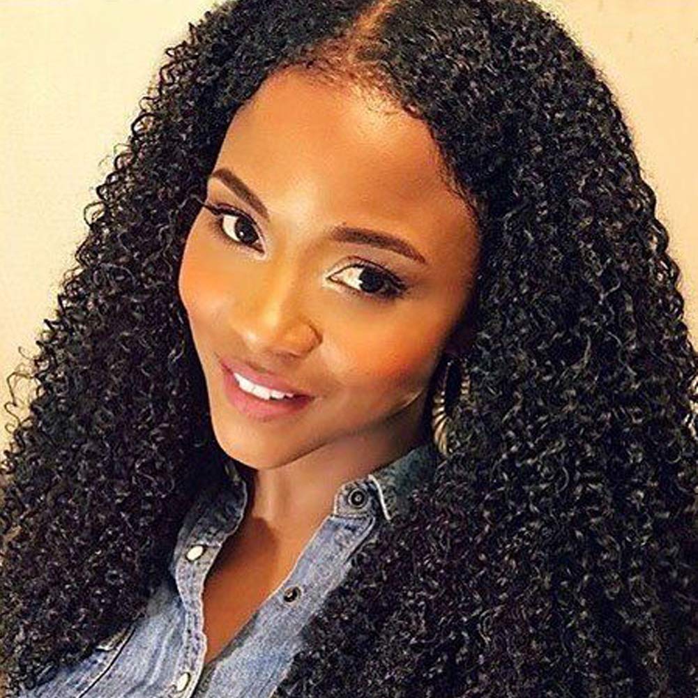 **Afro Kinky Curly 360 Lace Wig 10A Brazilian Human Hair Wigs for Black Women - Pre Plucked 16