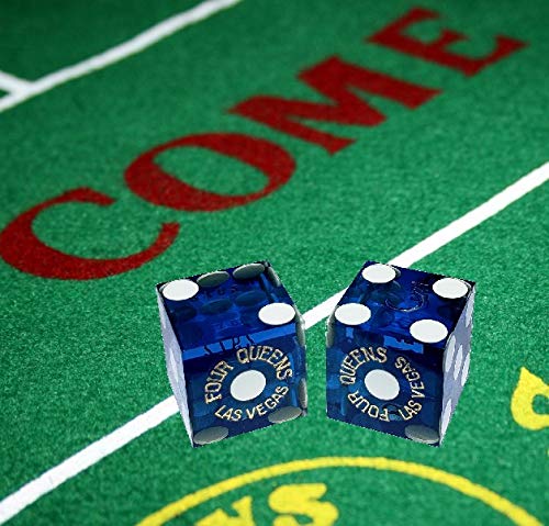 19mm Professional Craps Dice Pair with Matching Serial Numbers - Authentic Las Vegas Casino Quality (Blue Polished) - Perfect for Casino Games, Home Practice, and Tabletop Gaming