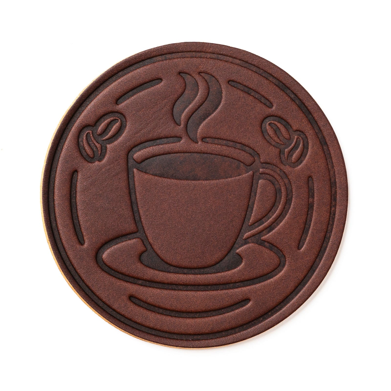 Premium Leather Coasters Set of 4 - Absorbent Drink Pads for Coffee, Tea & Wine - Elegant Home & Office Bar Accessories