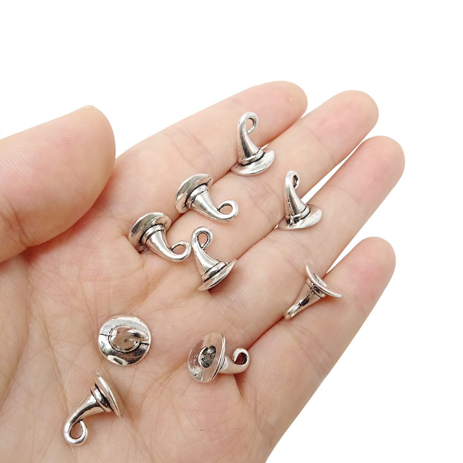 Honbay 30PCS Alloy Witch Hat Charms - Wizard Hat Pendants for DIY Jewelry Making (Earrings, Bracelets, Necklaces) - Perfect for Halloween, Christmas Crafts & Gothic Accessories