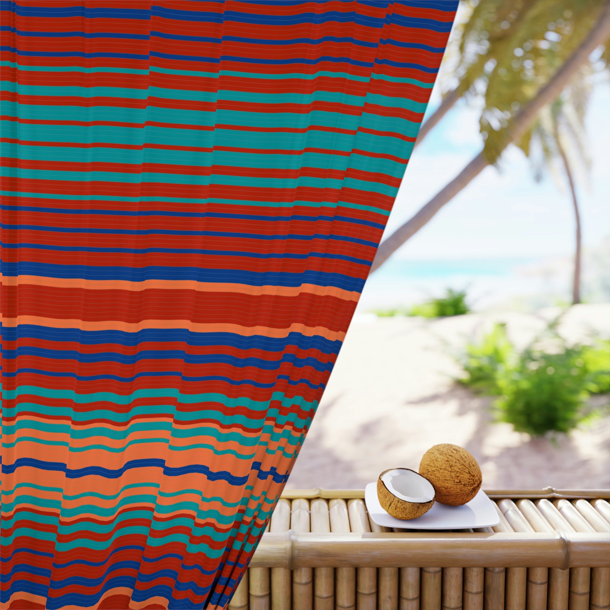 Blackout Window Curtains - 1 Panel Southwestern Striped Polyester Drapes with Lakeshore Ridge Print | Perfect for Bedroom, Living Room & Home Theater Light Blocking