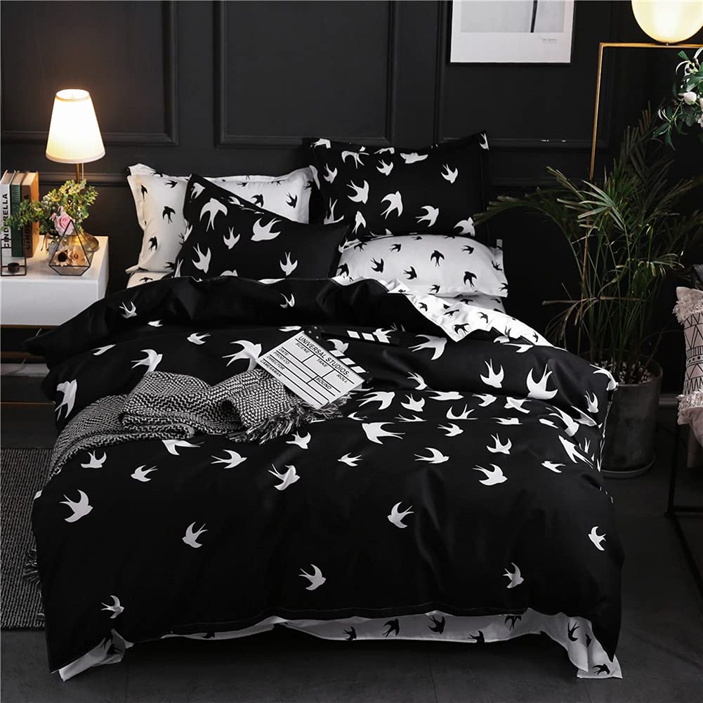 Vctops Cute Birds Printed Duvet Cover Set - 2 Piece Twin Size Reversible Ultra Soft Bedding Set with Comforter Cover (Bird Pattern) - Perfect for Kids' Rooms, Guest Bedrooms & Cozy Home Decor
