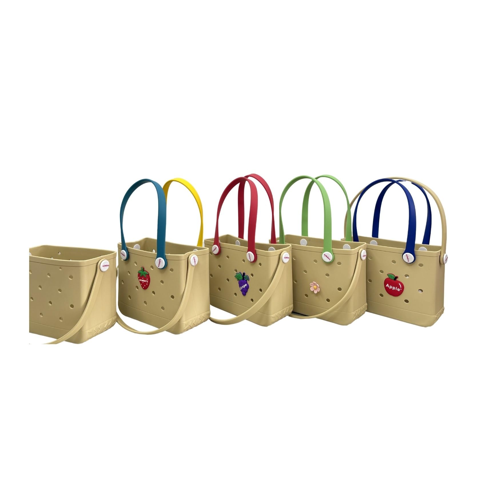Small Rubber Beach Tote Bag - Lightweight Open Top Portable Outdoor Travel Bag for Beach, Picnic, Pool Outings, Perfect for Summer Adventures