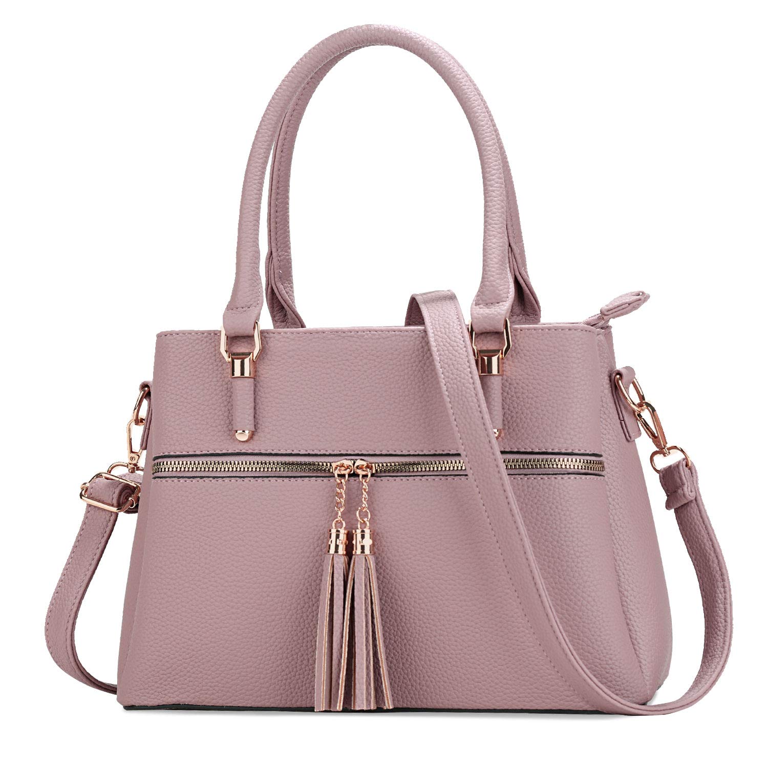 KKXIU Women's Leather Crossbody Bag with Zipper Pockets - Stylish Shoulder Satchel Purse for Work, Travel & Everyday Use