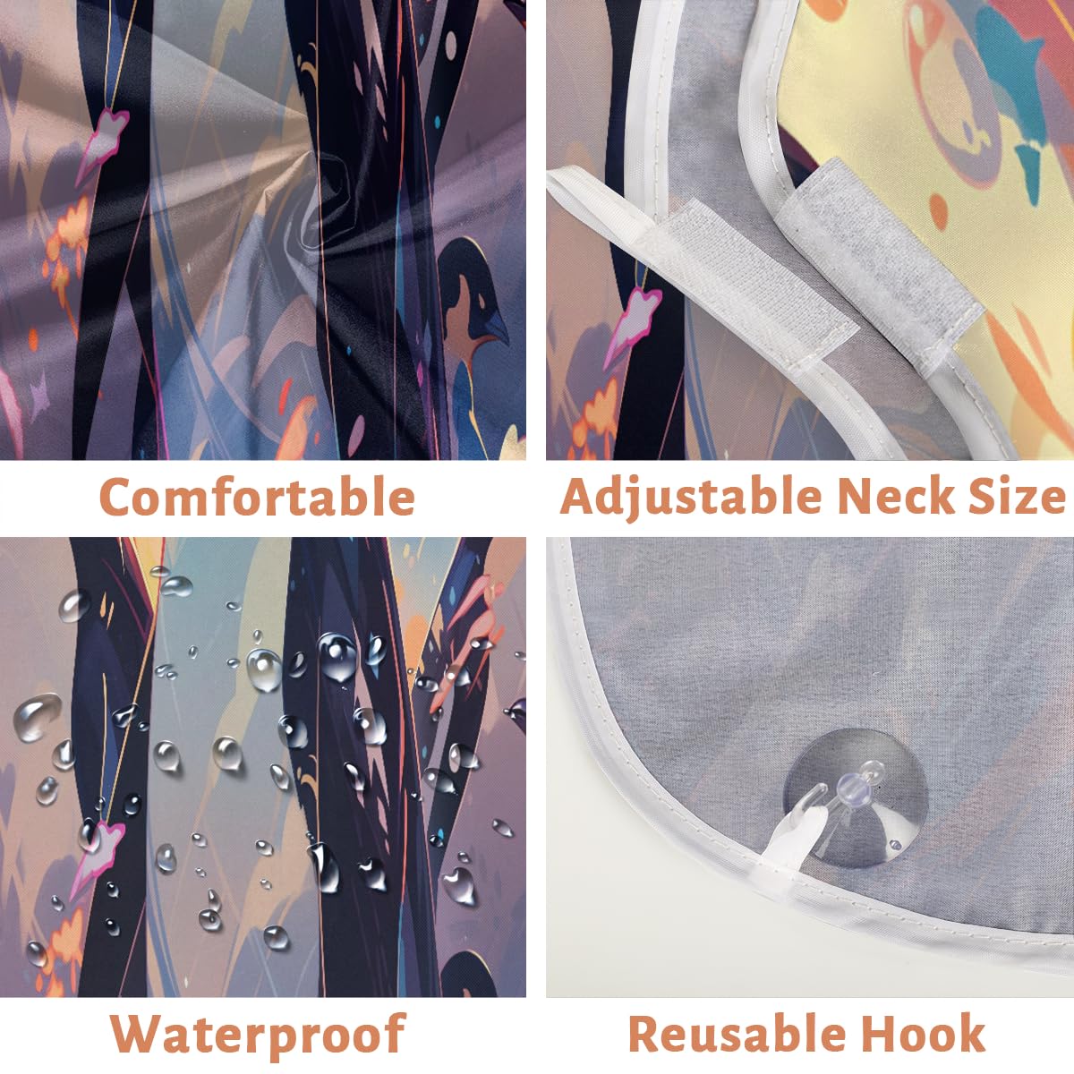 **Men's Cartoon Penguin Beard Shaving Bib - Waterproof Hair Dye & Makeup Apron for Barbers & Stylists - Sink Hair Catcher for Easy Cleanup - Perfect Gift for Grooming & Salon Use**    *(Use Cases: Ideal for barbershops, home grooming, salon treatments, beard trimming, hair dyeing, and makeup application.)*