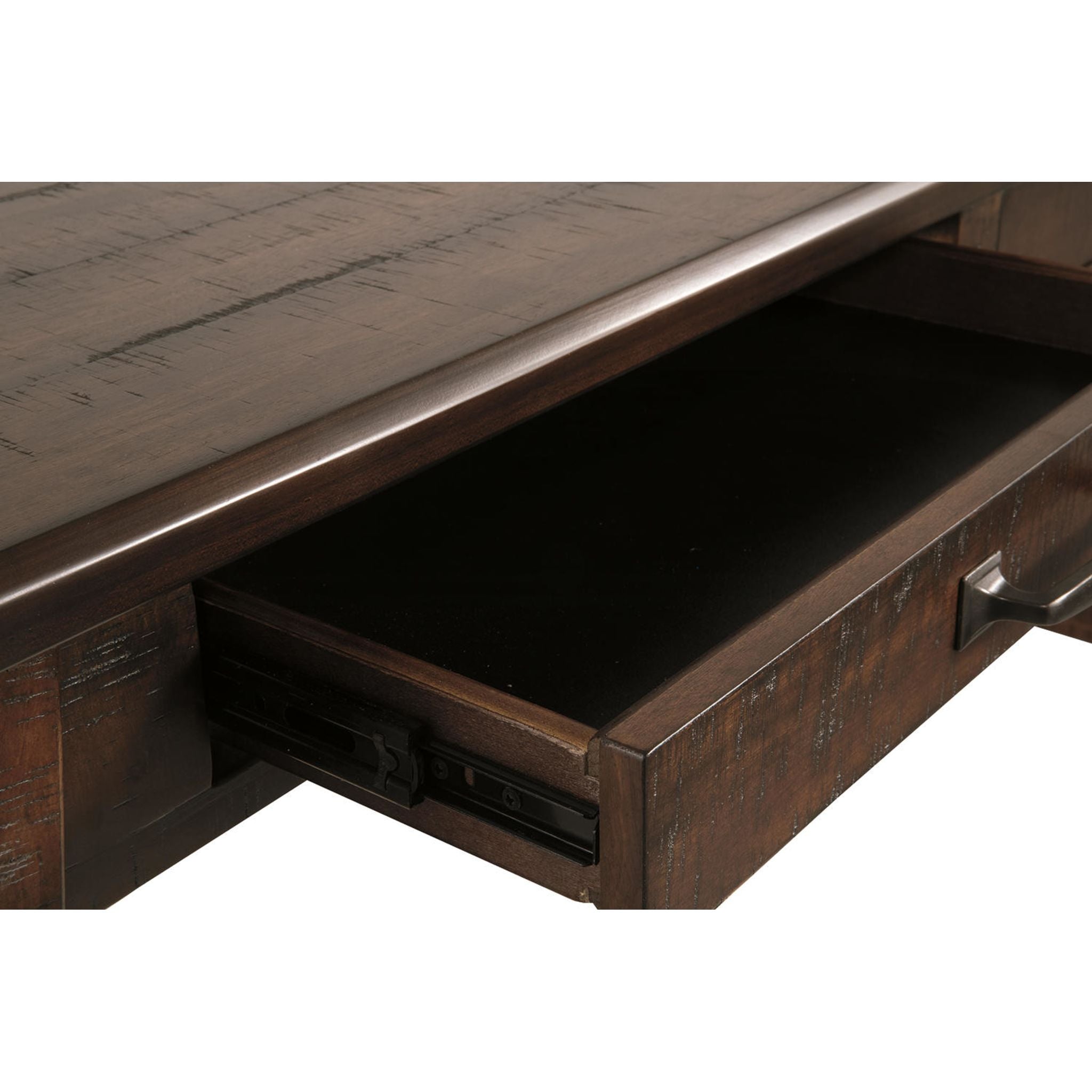 Baldridge Desk in Rustic Brown - Solid Wood Home Office Desk for Study & Work - Perfect for Home Office, Study Room & Workspace