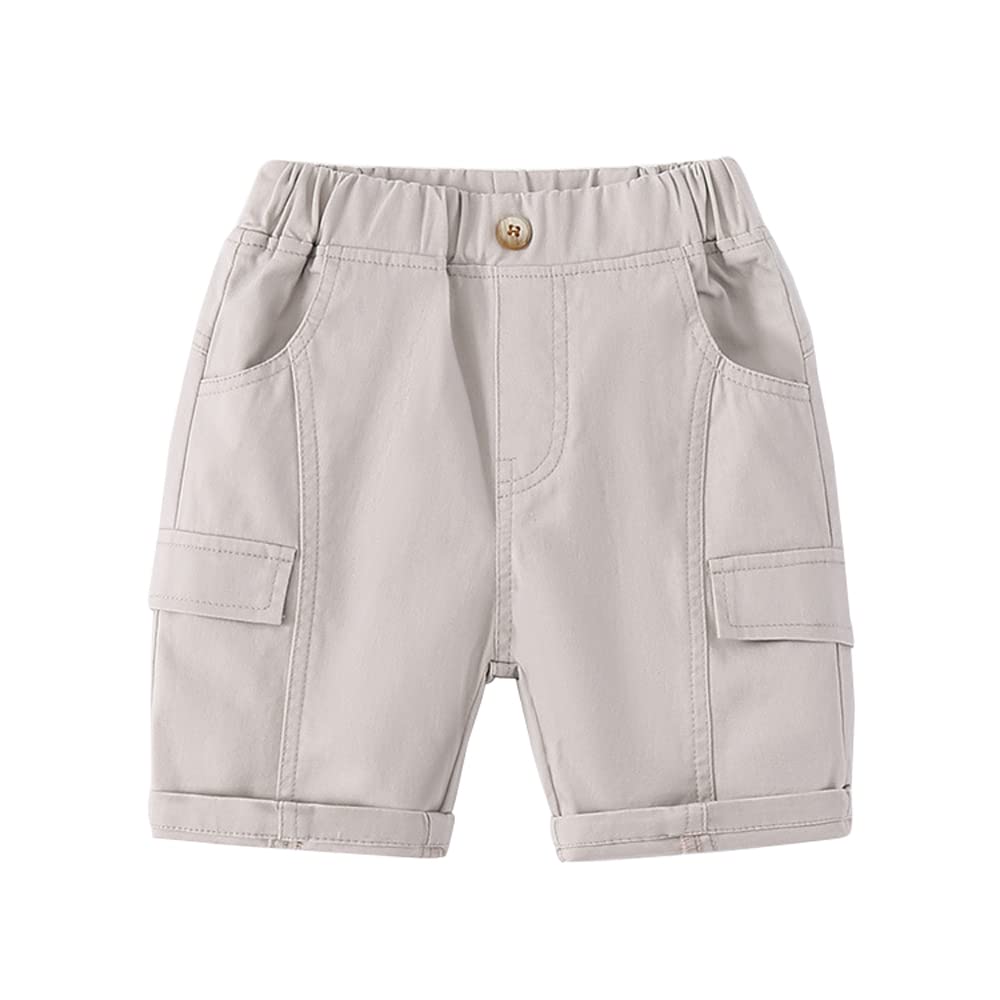 DINGDONG'S CLOSET Toddler Boys Summer Cargo Shorts - Lightweight Breathable Quick-Dry Playwear for Outdoor Activities & Beach Vacations