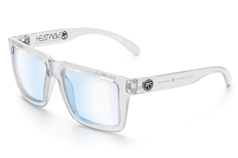 XL Vise Z87 Safety Sunglasses - Vapor Clear Frame with Blue Light Blocking - Perfect for Outdoor Work, Driving & Computer Use