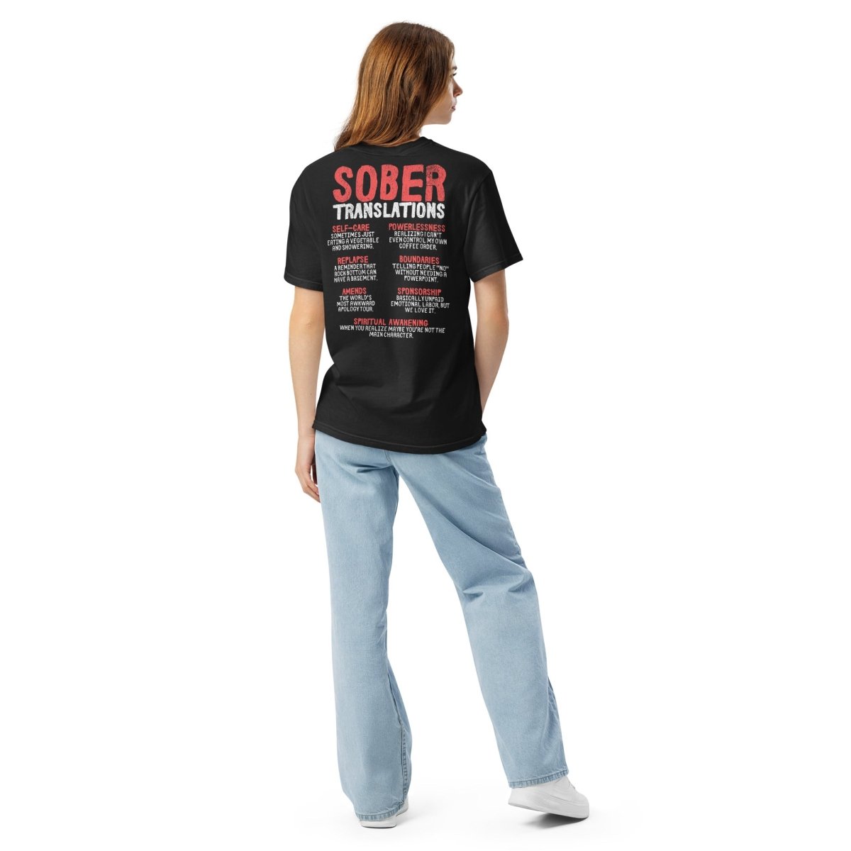 Wings of Recovery Embroidered Premium T-Shirt - Sober Translations Vol.3 | Motivational Recovery Apparel for AA Meetings & Sober Living