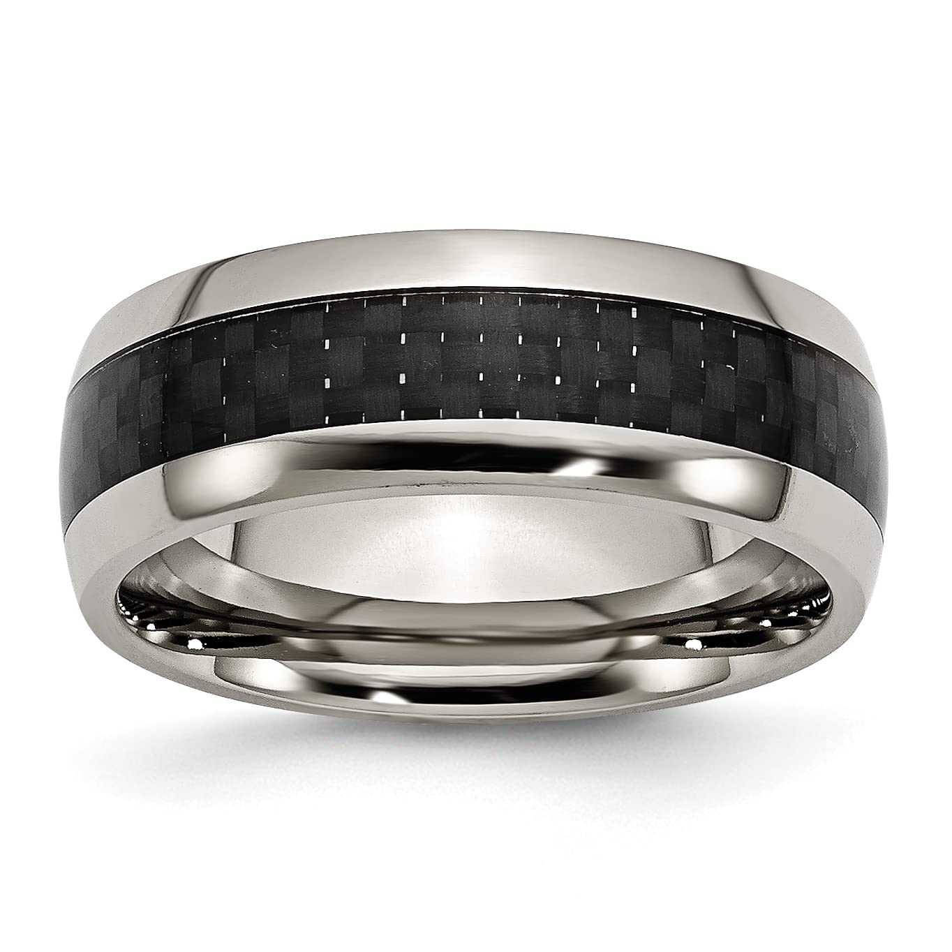 Premium 8mm Titanium Black Carbon Fiber Wedding Band Ring for Men - Durable, Lightweight & Stylish for Everyday Wear, Anniversaries, and Special Occasions