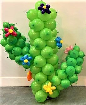 Cactus Balloon Column Sculpture - Unique Party Decor for Birthday, Wedding & Desert Theme Events