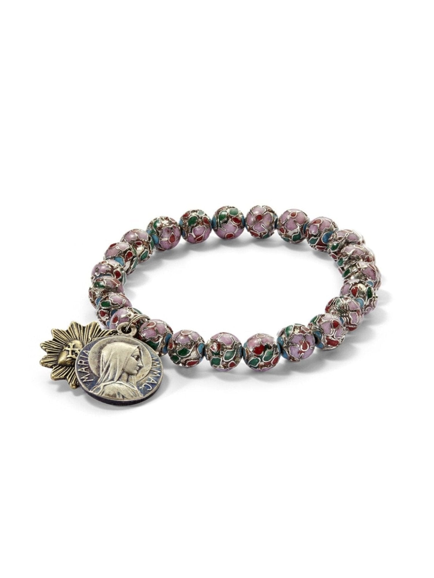 Pink Cloisonné Enamel Charm Bracelet - Elegant Handmade Jewelry for Women, Perfect for Gifts, Parties & Everyday Wear